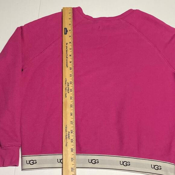 UGG Women’s Pink Nena French Terry Logo Waistband Crewneck Sweatshirt Size Small - Picture 7 of 9